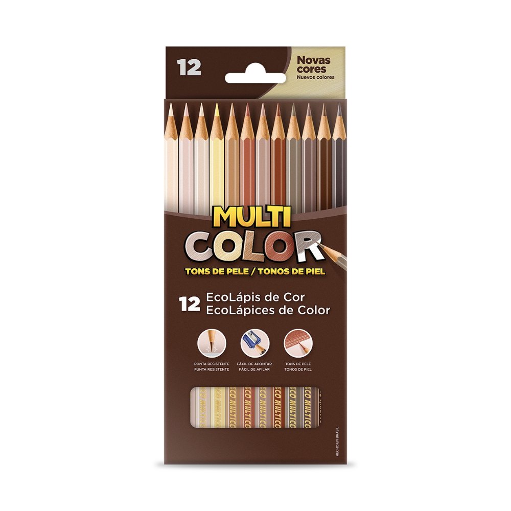 Lápis de Cor Faber Castell 12X1 Grande Tons de Pele