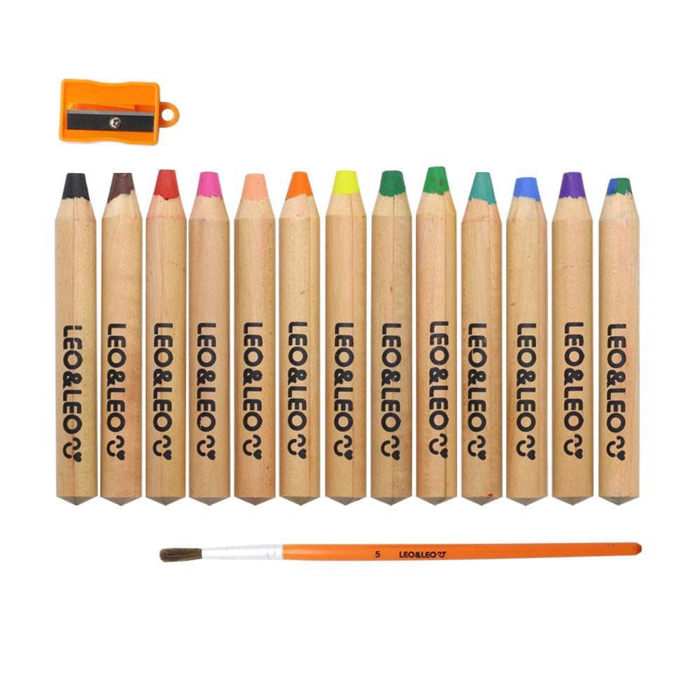 Lápis de Cor Leo e Leo Jumbo 12 Cores mais 1 Lápis Quadricolor Super Macios