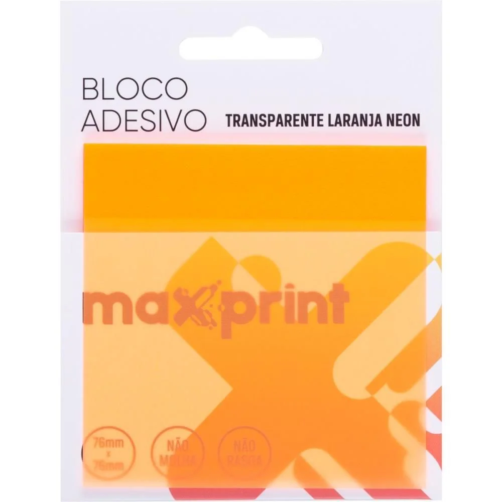 Bloco Adesivo Maxprint 76x76 mm Clearnote Transparente