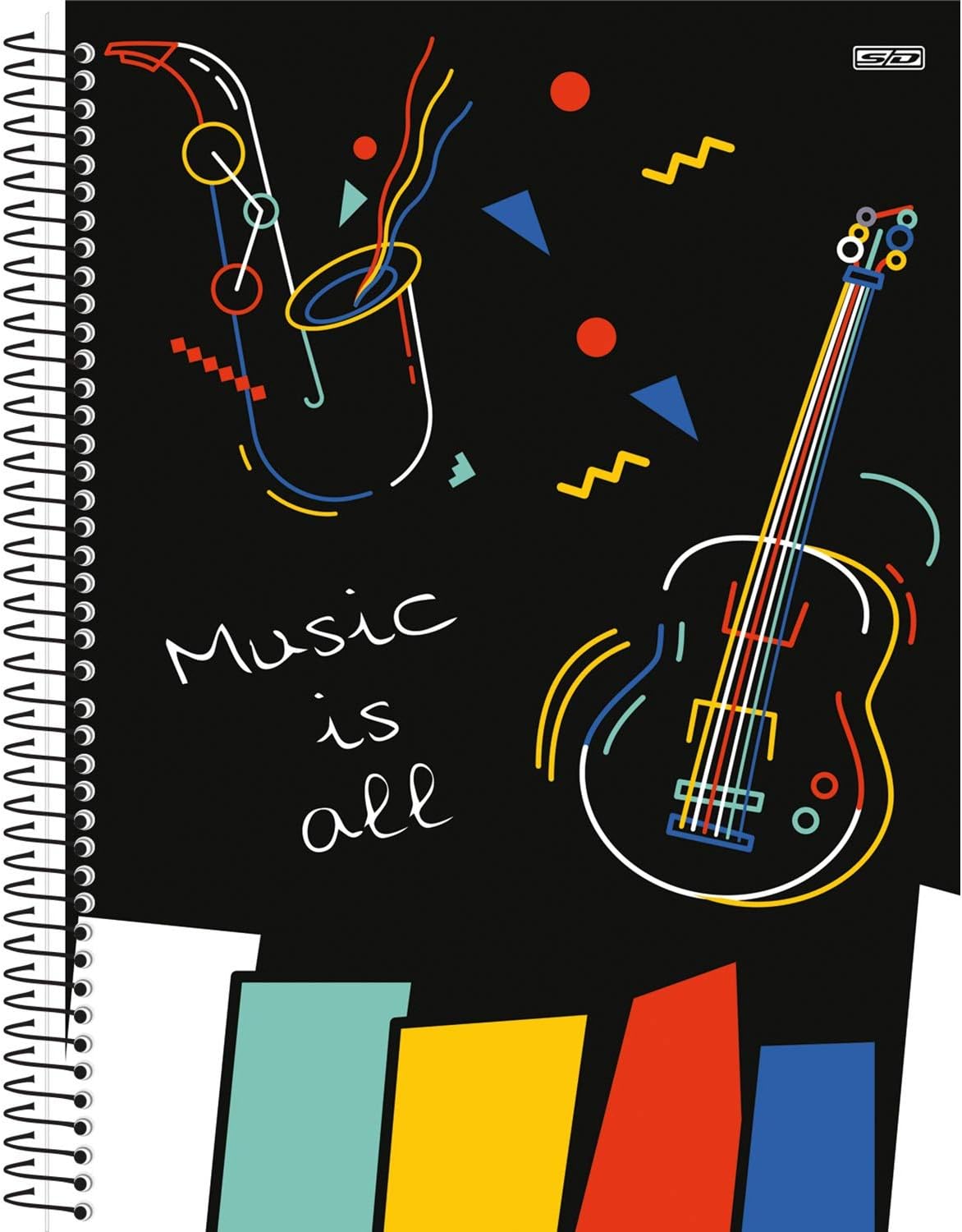 Caderno de Musica São Domingos Grande 80 Folhas Unidade Sortido