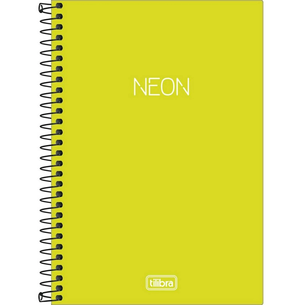 Caderneta Tilibra Espiral 1/4 sem Pauta Pequeno 80 Folhas Neon Verde Limão