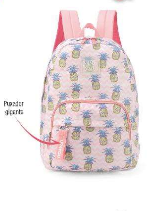 Mochila Costa Luxcel Desenhos Abacaxi Rosa