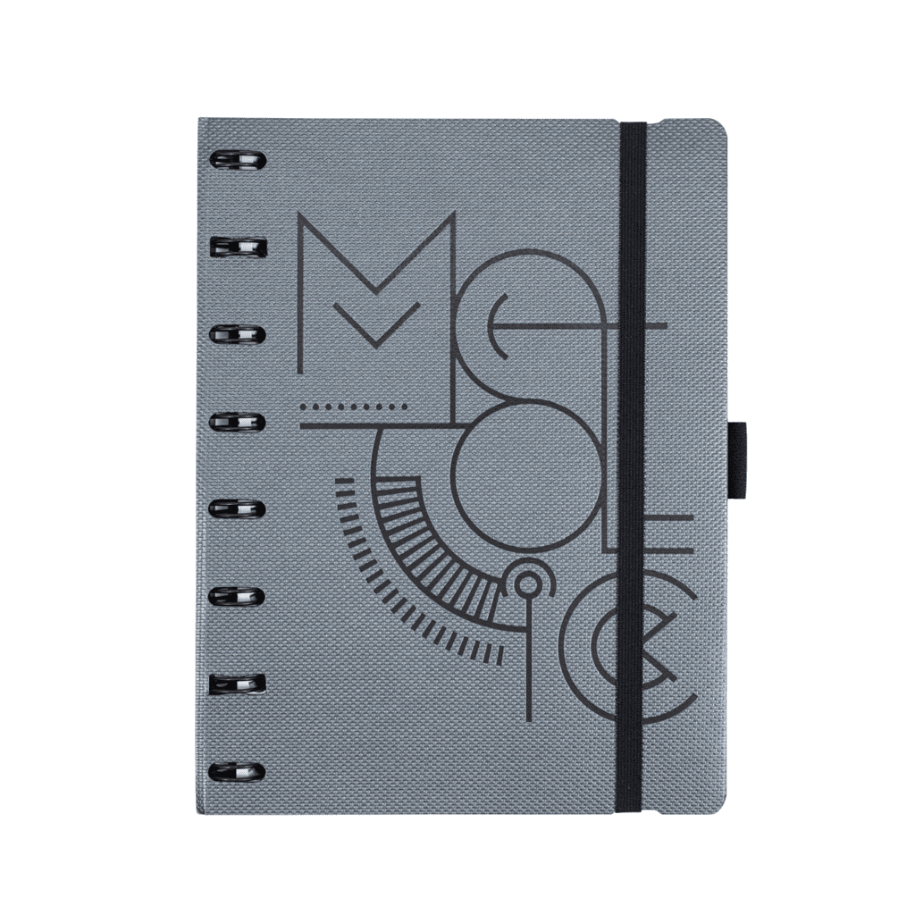 Caderno Ótima Systemflex Maxi Linha Mettalic Titanium