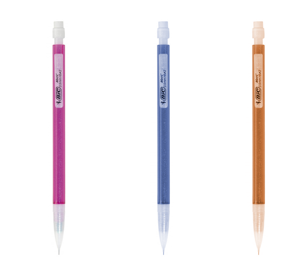 Lapiseira BIC Shimmers com Borracha 0.5 Multicolor Sortidas