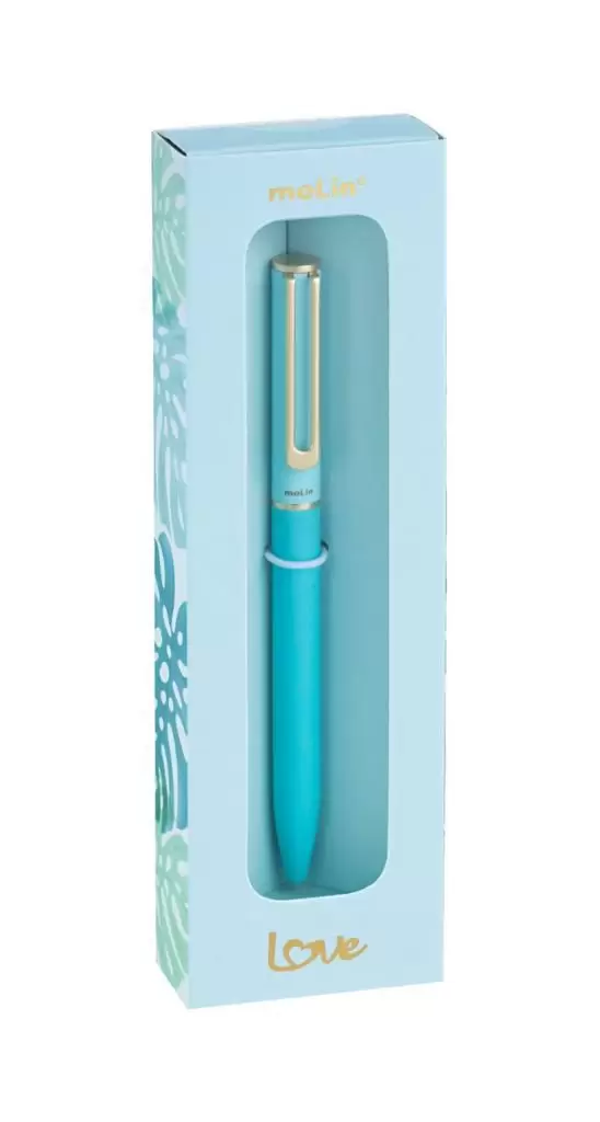 Caneta Esferográfica Molin Metálica TWIST Azul