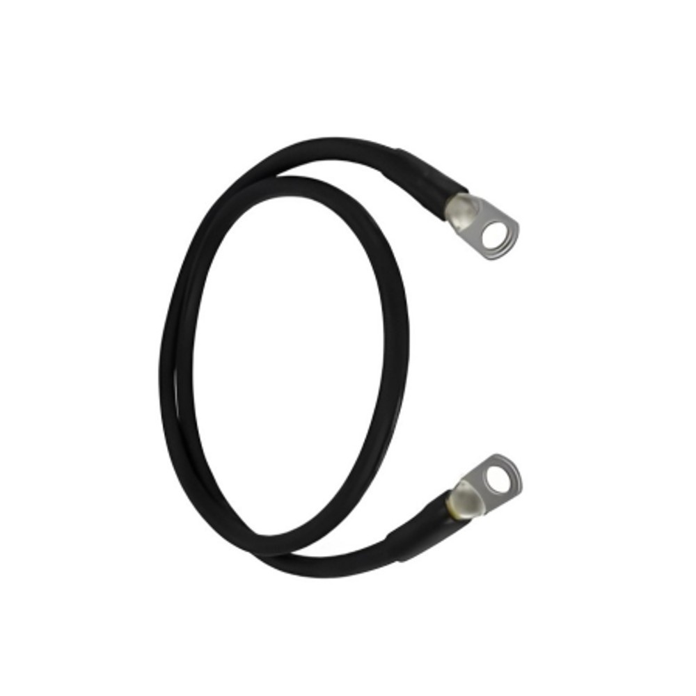 Cabo Elétrico Preto Olhal M8 10mm2 30cm 60A Para Bateria Intelbras