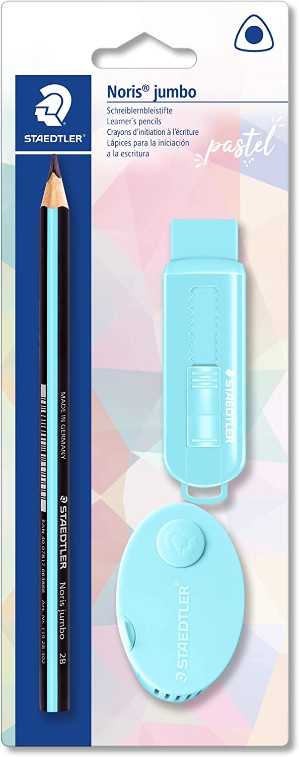 Kit Staedtler Jumbo Lápis Borracha Apontador Pastel