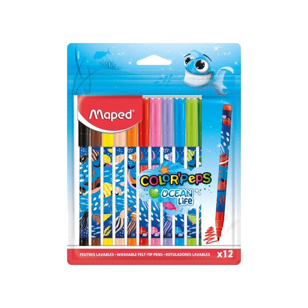 Canetinhas Maped Hidrocor Color Peps Ocean 12 Cores