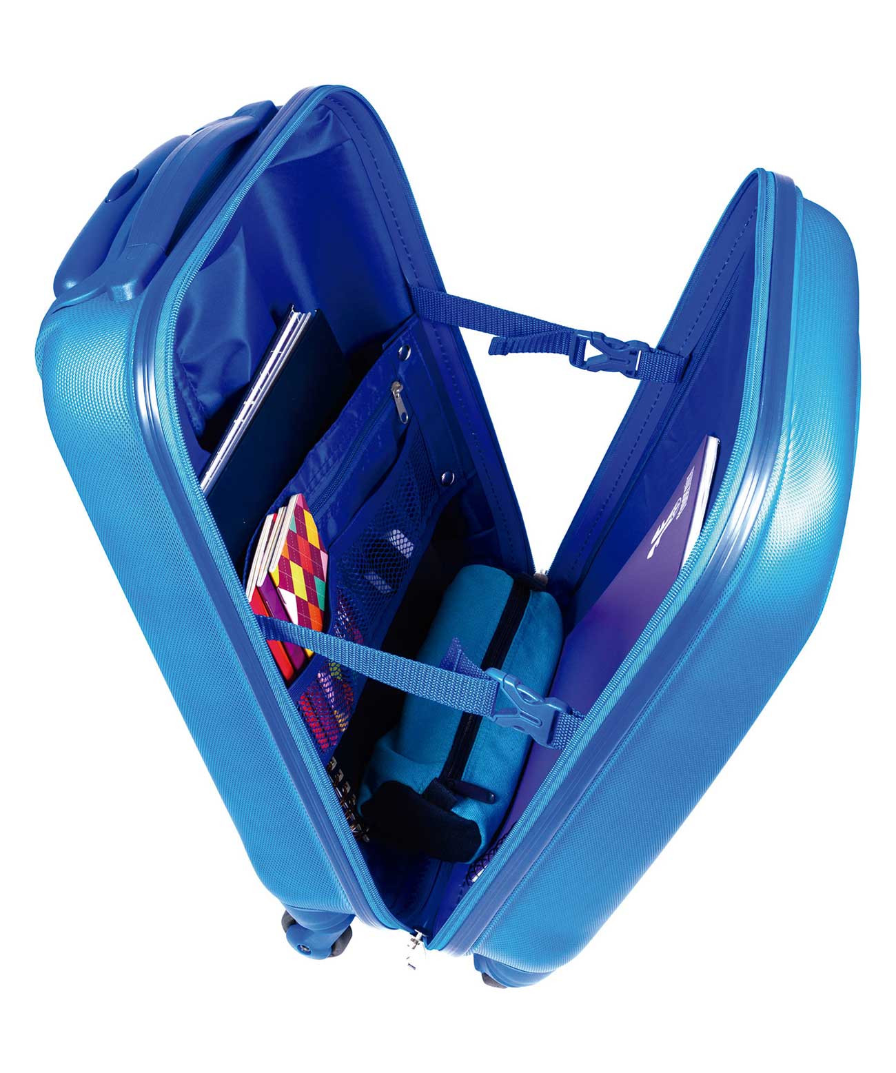 Mochila com Rodinha Sestini Bordo 360 Graus com Limitador de Abertura Azul