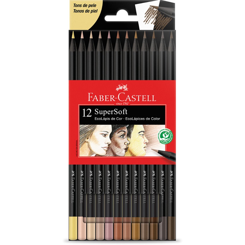 Lápis de Cor Faber Castell 12X1 Grande Tons de Pele