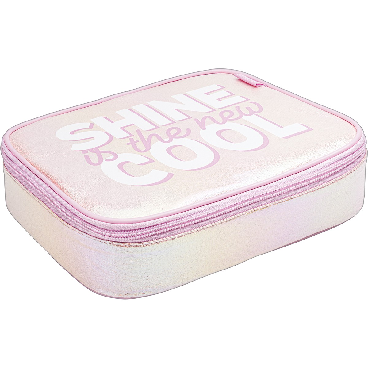 Estojo Tilibra Shine Box Académie Elástico para Acomodar Lápis e Canetas Rosa