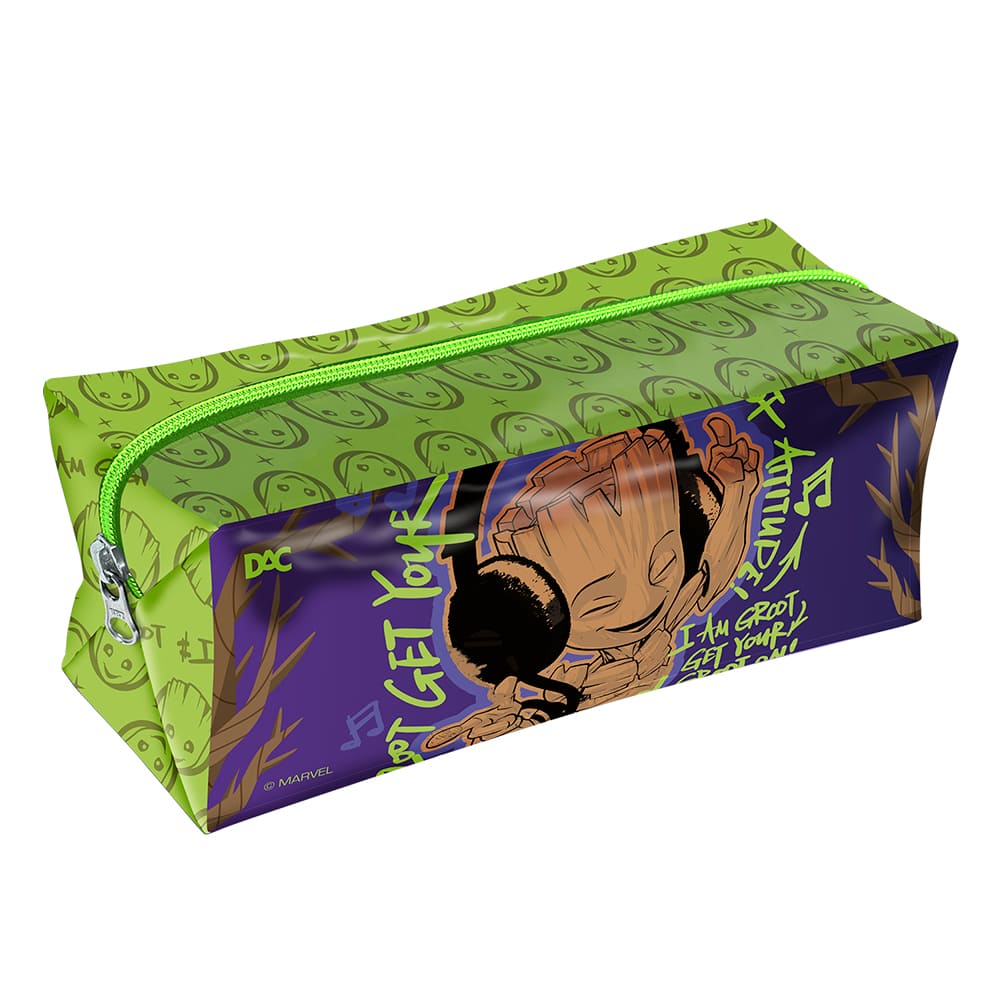Estojo Escolar DAC Guardiões da Galáxia Groot Grande em PVC Cristal