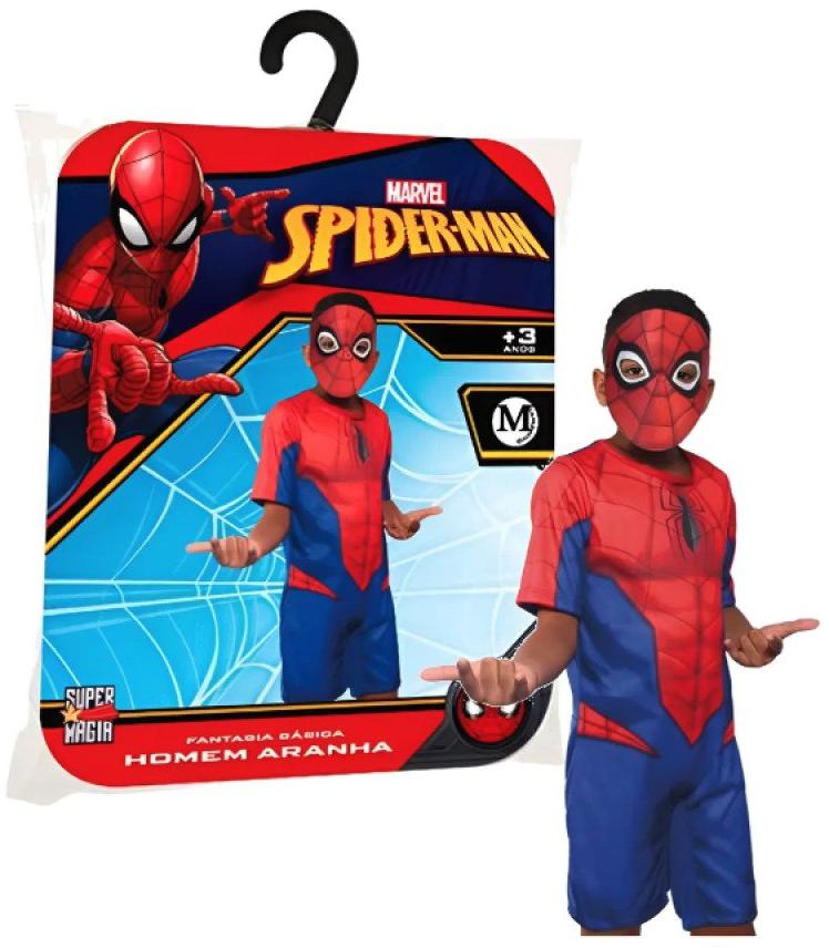 Fantasia Infantil Homem Aranha Marvel Tam M Super Magia