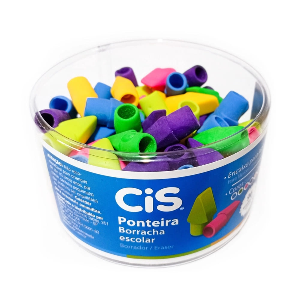 Ponteira CIS Borracha Escolar Cores Sortida
