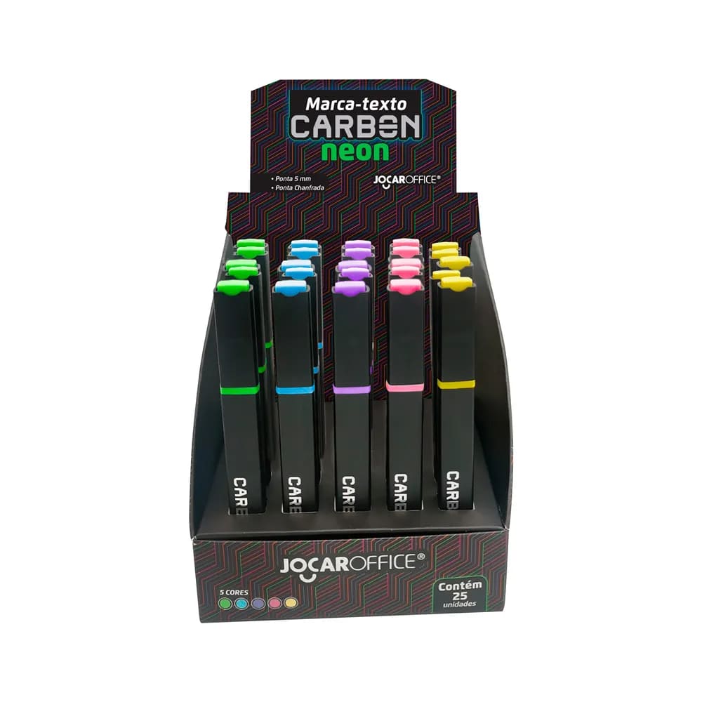 Marca Texto jocar Oficce Carbon Neon Cores Unidade