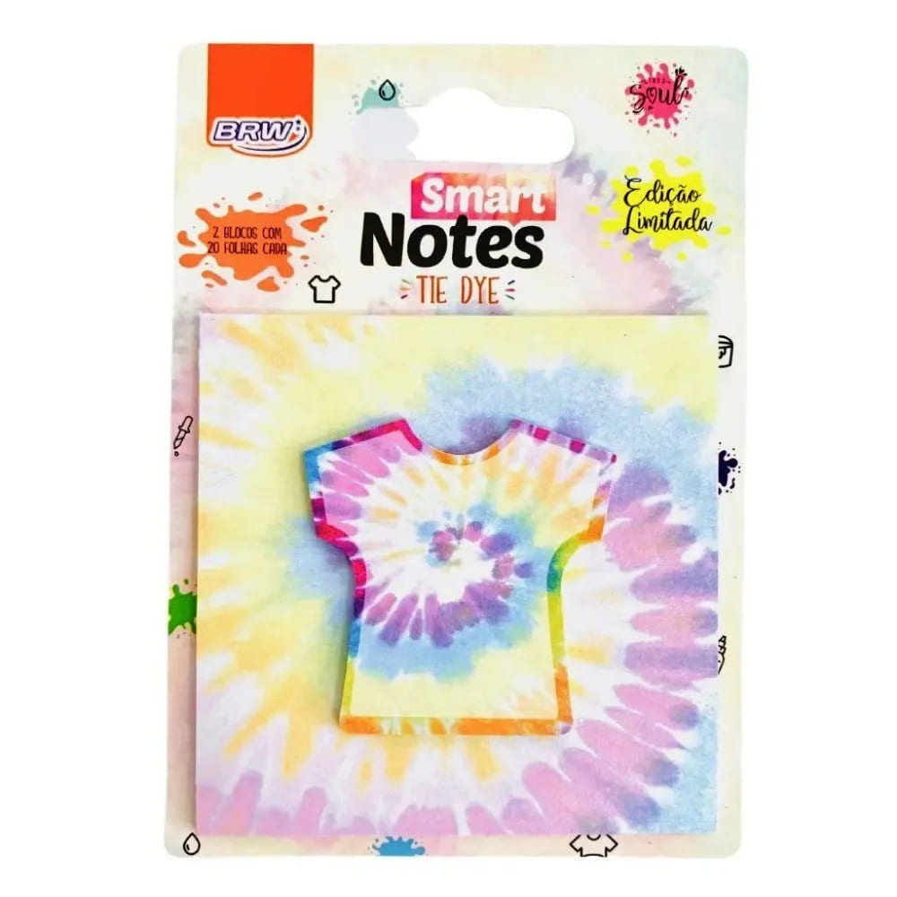 Bloco Adesivo BRW Smart Notes Layers Tie Dye 2em1 Colorido