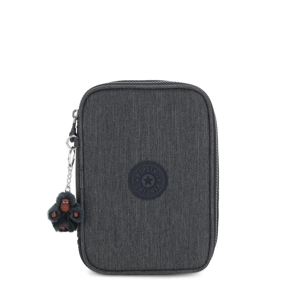 Estojo Kipling Marine Navy 100 Pens Grande Jeans