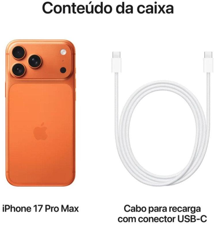 Apple iPhone 17 Pro Max 256 GB Laranja Cósmico 5G ANATEL