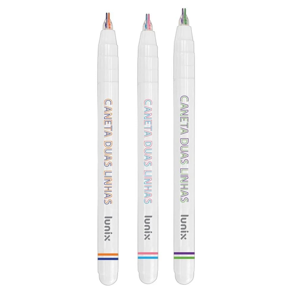 Caneta Tilibra Esferográfica Duas Linhas Lunix Unidade Sortido