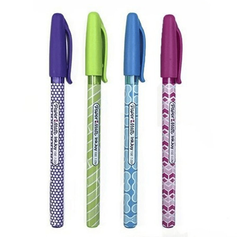 Caneta Esferográfica Paper Mate Kilometrica N100 1.0 Pacote com 04 Cores