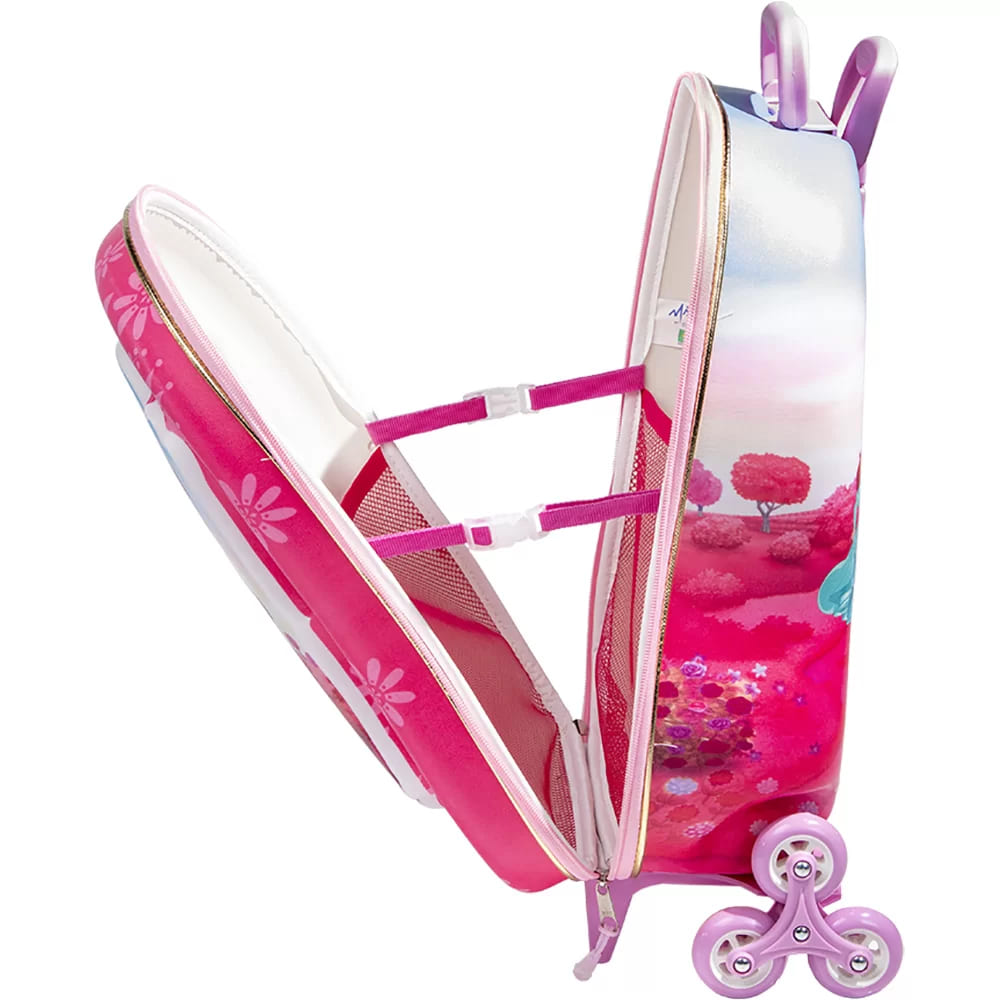 Mochila com Rodas Infantil Diplomata Princesas Rodinha Tripla Grande