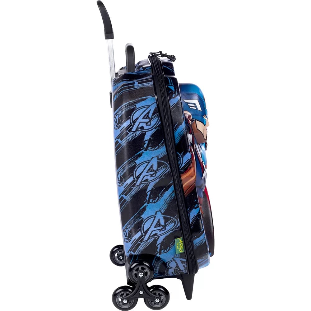Mochila com Rodas Infantil Diplomata Capitão América Rodinha Tripla Grande