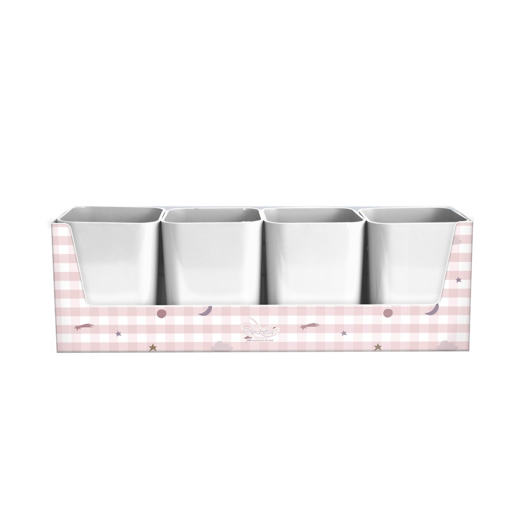Kit Dello Pequenos Astros Rosa com 4 Porta Objetos