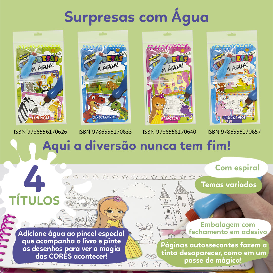 Livro Todolivro Dinossauros Surpresas com Água para Molhar e se Divertir