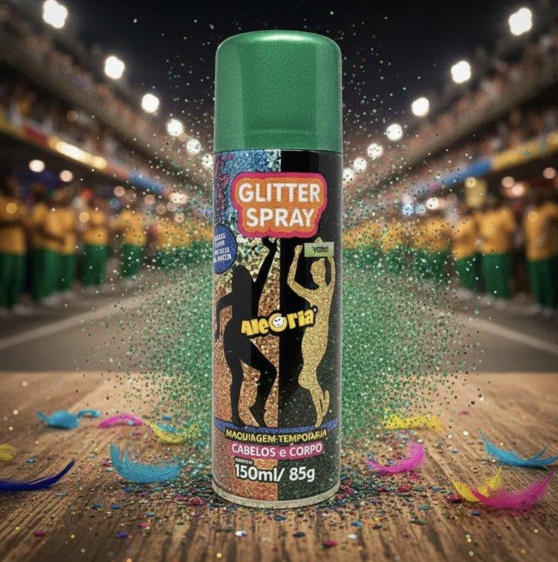 Glitter Spray Cabelo e Corporal 150 ml Da Alegria Carnaval Verde