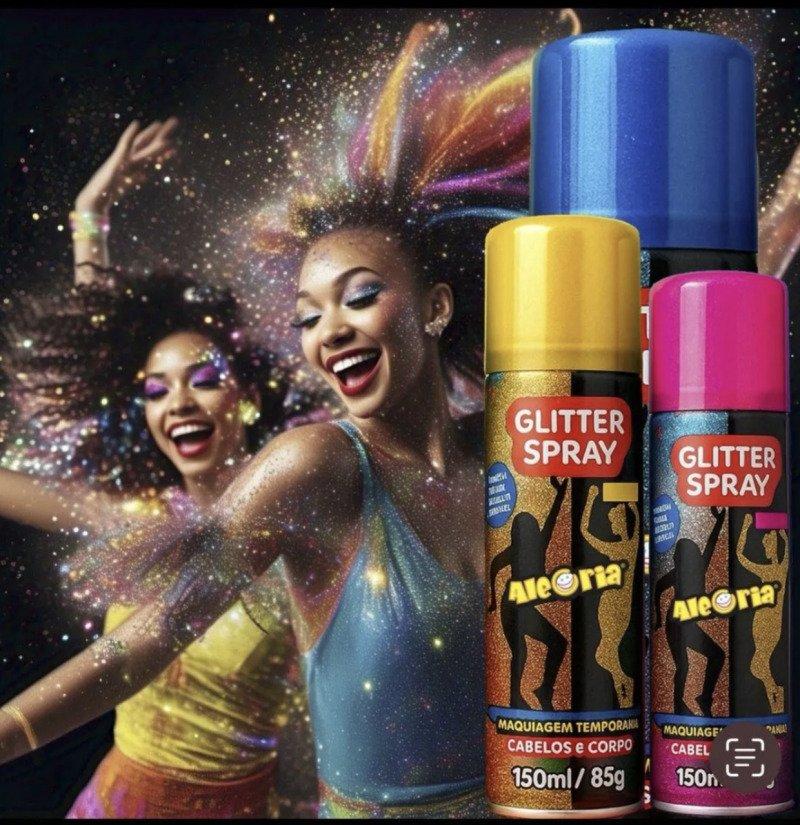 Glitter Spray Cabelo e Corporal 150 ml Da Alegria Carnaval Verde