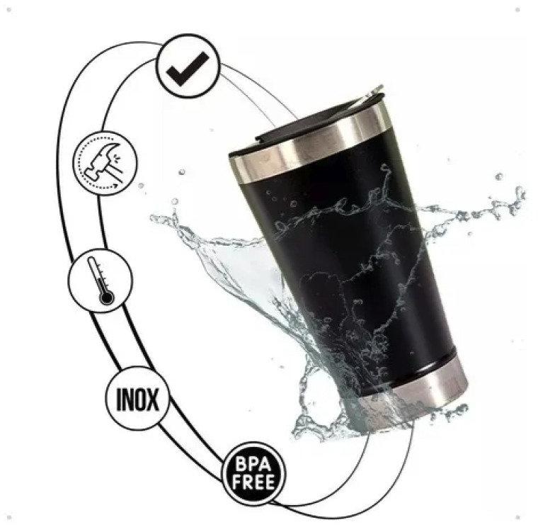 Copo Térmico 473 ml Aço Inox Com Tampa e Abridor Rosa