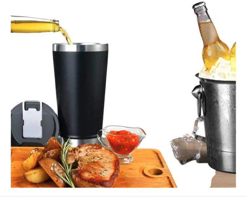 Copo Térmico 473 ml Aço Inox Com Tampa e Abridor Rosa