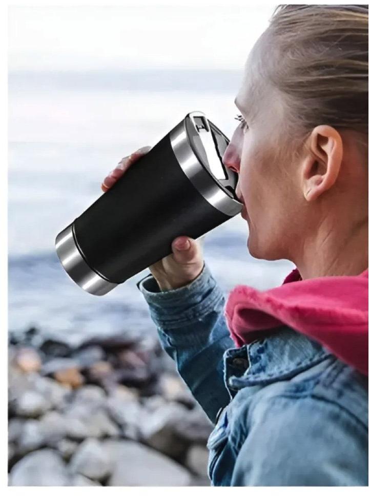 Copo Térmico 473 ml Aço Inox Com Tampa e Abridor Rosa