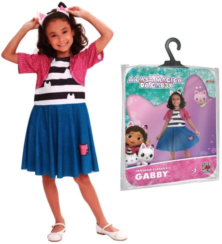 Fantasia Infantil Casa Mágica Da Gabby Tam M Tiara Inclusa Super Magia