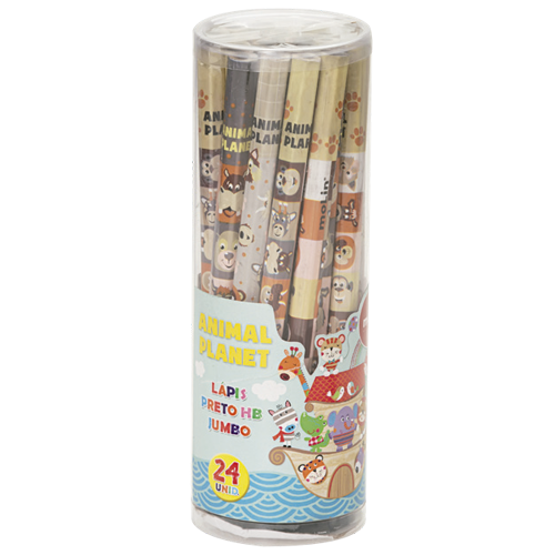 Lapis Molin Jumbo Animais Planet Escrita Suave Preto HB Unidade Sortido