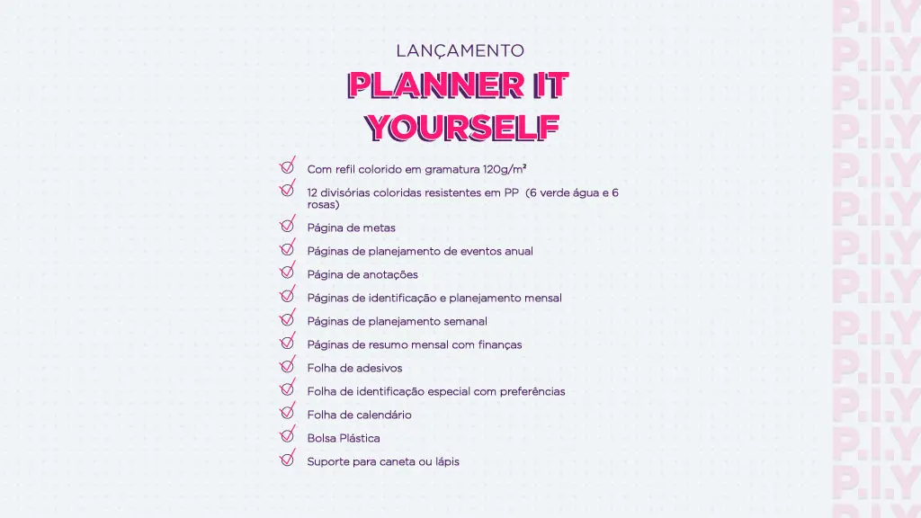 Planner it Yourself Caderno Inteligente Grey Glam Médio