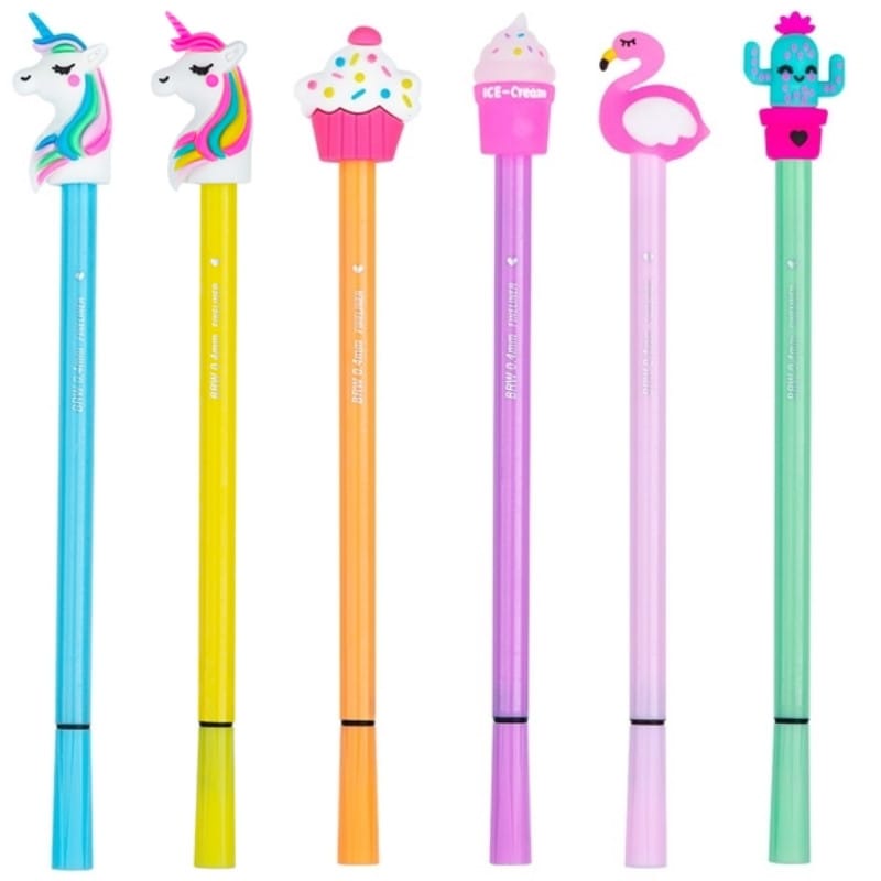 Caneta BRW Fine Pen 0.4mm Funny Unidade Cores Pastel Sortido