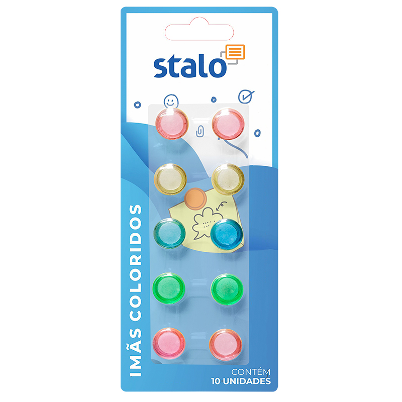 Imãs Stalo Colorido com 10 Unidades