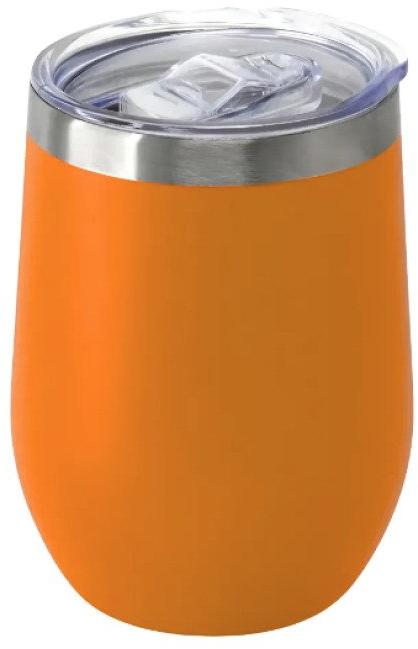 Copo Térmico Cuia 350 ml Aço Inox com Tampa Laranja