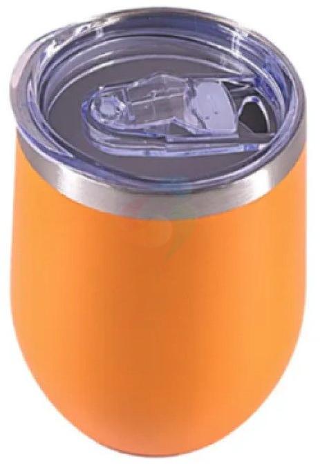 Copo Térmico Cuia 350 ml Aço Inox com Tampa Laranja