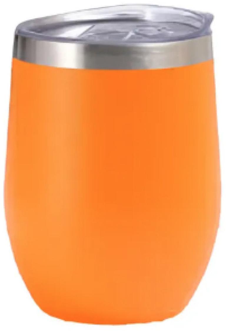 Copo Térmico Cuia 350 ml Aço Inox com Tampa Laranja