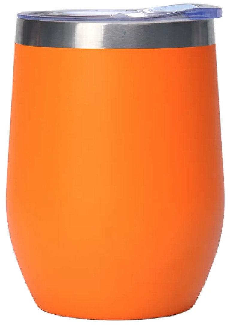 Copo Térmico Cuia 350 ml Aço Inox com Tampa Laranja