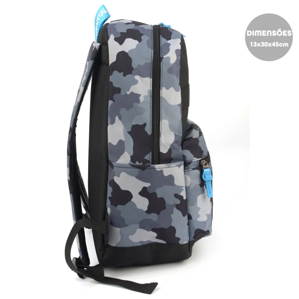 Mochila Costa Luxcel Up4you Laptop Grande Azul Camuflada