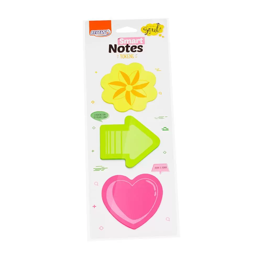 Bloco Adesivo BRW Flor Smart Notes 70x70mm Tokens