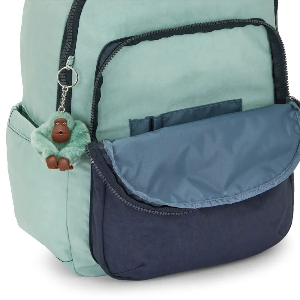 Mochila Kipling Seoul Sea Green Bl Estampada Grande