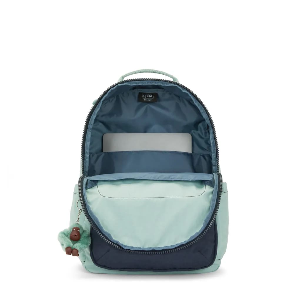 Mochila Kipling Seoul Sea Green Bl Estampada Grande