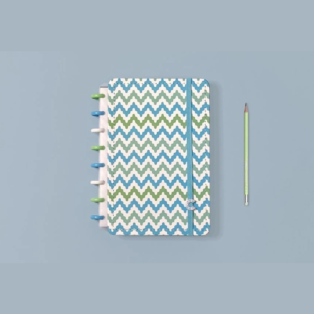 Caderno Inteligente Waves A5 60 Folhas com Pauta 20 Folhas sem Pauta