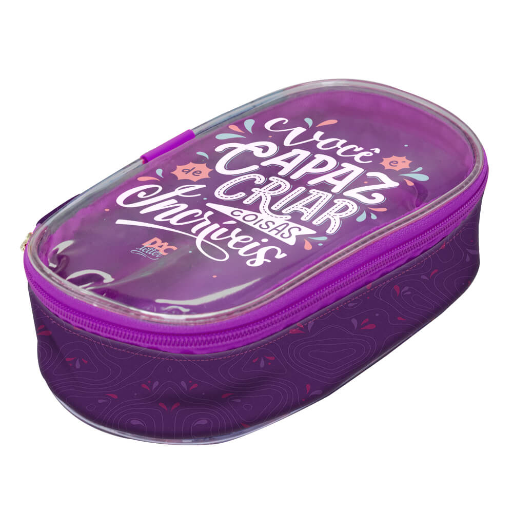 Estojo DAC Lettering Baú Grande Pratico e Espaçoso