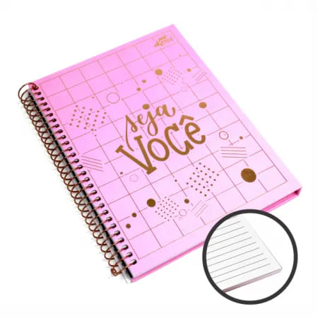 Caderno Merci Seja Você Médio 80 Folhas Colegial Rosa
