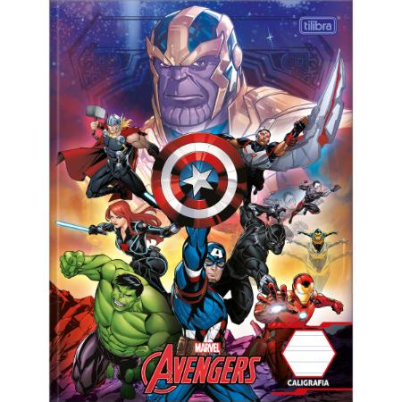 Caderno Caligrafia Tilibra Avengers Capa Dura Costurado Médio 40 Folhas com Pauta